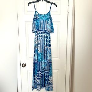 Brand: Liberty Love; Size: X-Small; Color: Blue, White, Teal Multi-Design